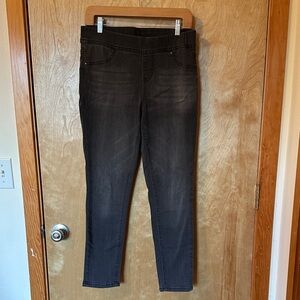 Women's Dark Gray Denim Leggings with Functional Pockets (Jeggings)